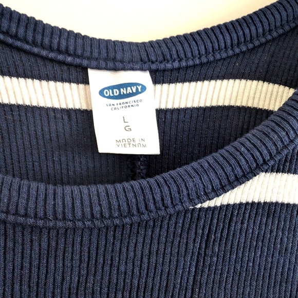 EUC- Blue and White Striped Tank Dress Size Large - Picture 3 of 3